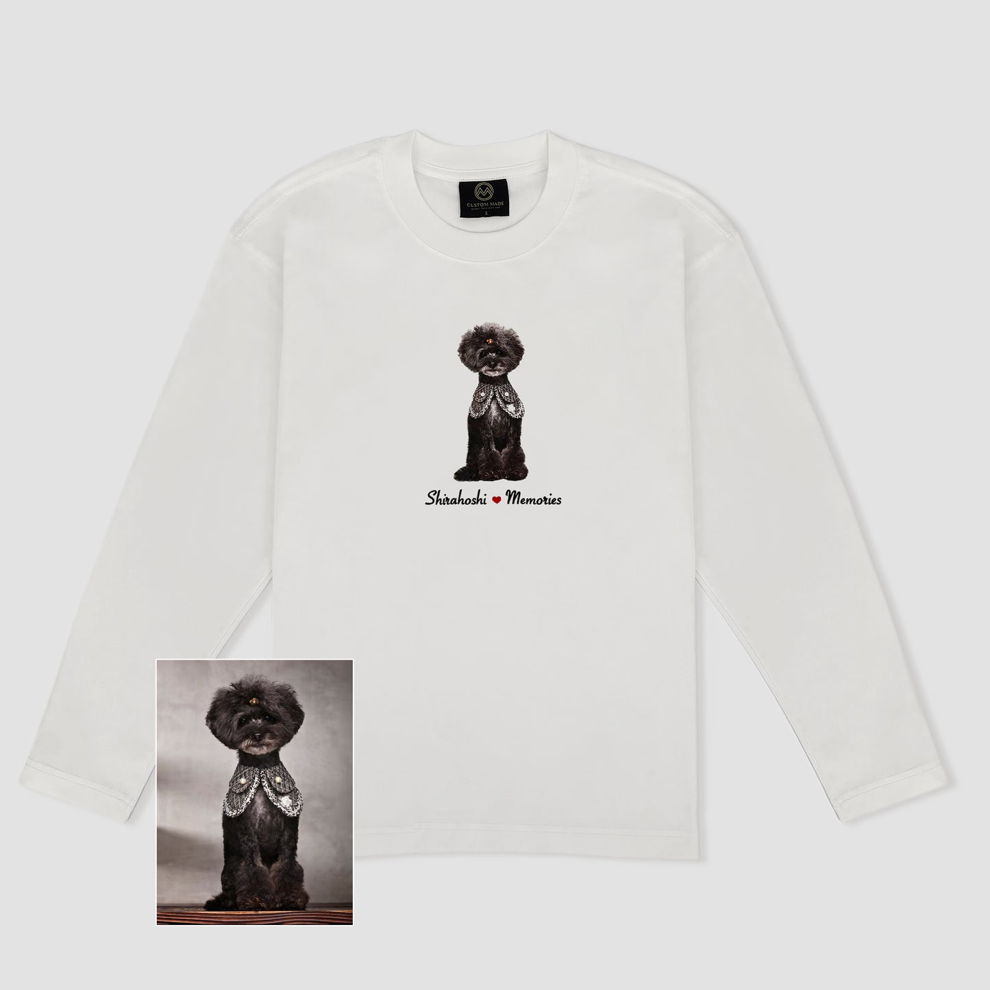 B. LS T-Shirt - Front Chest/Back